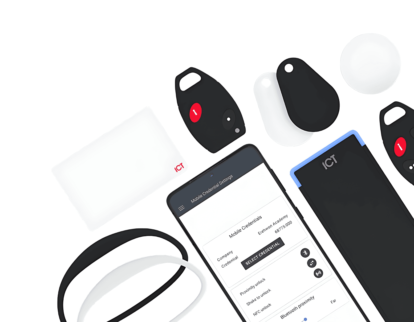 Access control credentials and mobile app